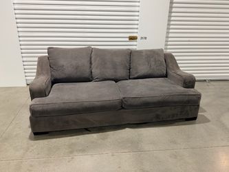 Zoeller Charcoal Grey Fabric 97" Sofa