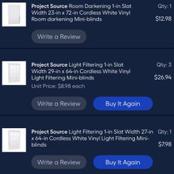 White Cordless Mini Blinds Multiple Sizes Light Filtering + Room Darkening