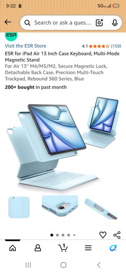 Brand New In Box ESR for iPad Air 13 Inch Case Keyboard Multi-Mode Magnetic Stand