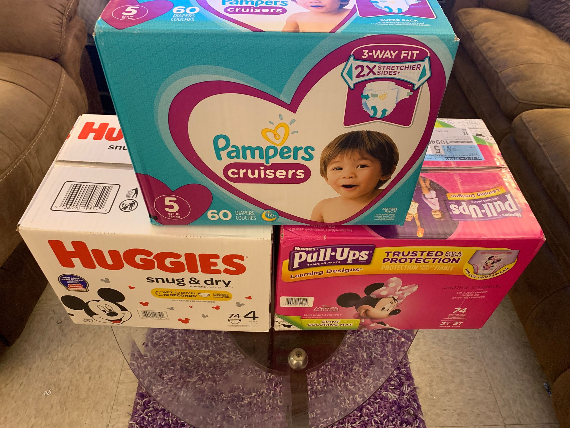 Boxes of pampers
