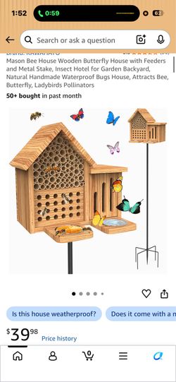 Mason bee/butterfly house