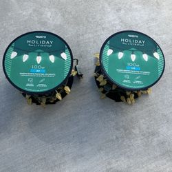 CHRISTMAS LED CLEAR STRING LIGHTS, 45ft Each Roll.  Both Rolls  $10.00