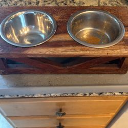 Dog Bowls And Tray 