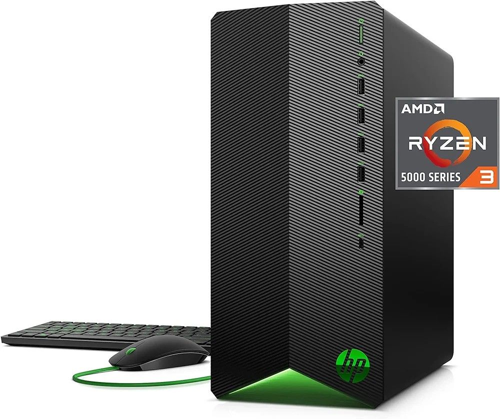 HP Pavilion Gaming Desktop, AMD Radeon RX 5500, AMD Ryzen 3 5300G Processor, 8 GB RAM, 512 GB