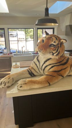 Giant stuffed animal tiger