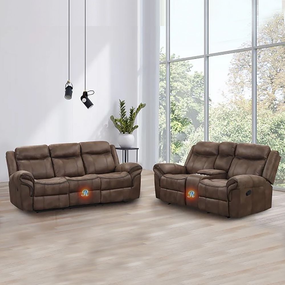 Recliner (Set Of 2pc), Loveseat Sofa, 3-Seater Couch