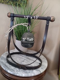Vintage Khmer Bronze Elephant Bell on a Fantastic Metal Stand. Angkor Period 12th- 13th Century