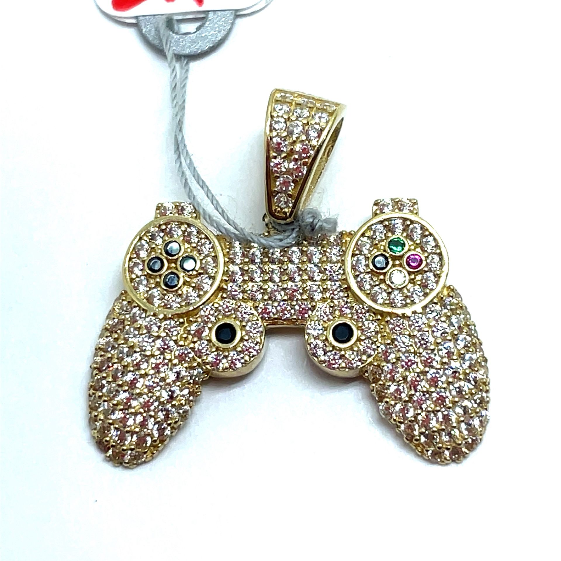 14Kt Yellow Gold CZ PS4 Controller Pendant 3.50g 200545/16