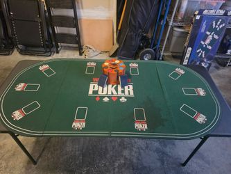 Texas hold'em table top w/ poker chip set.