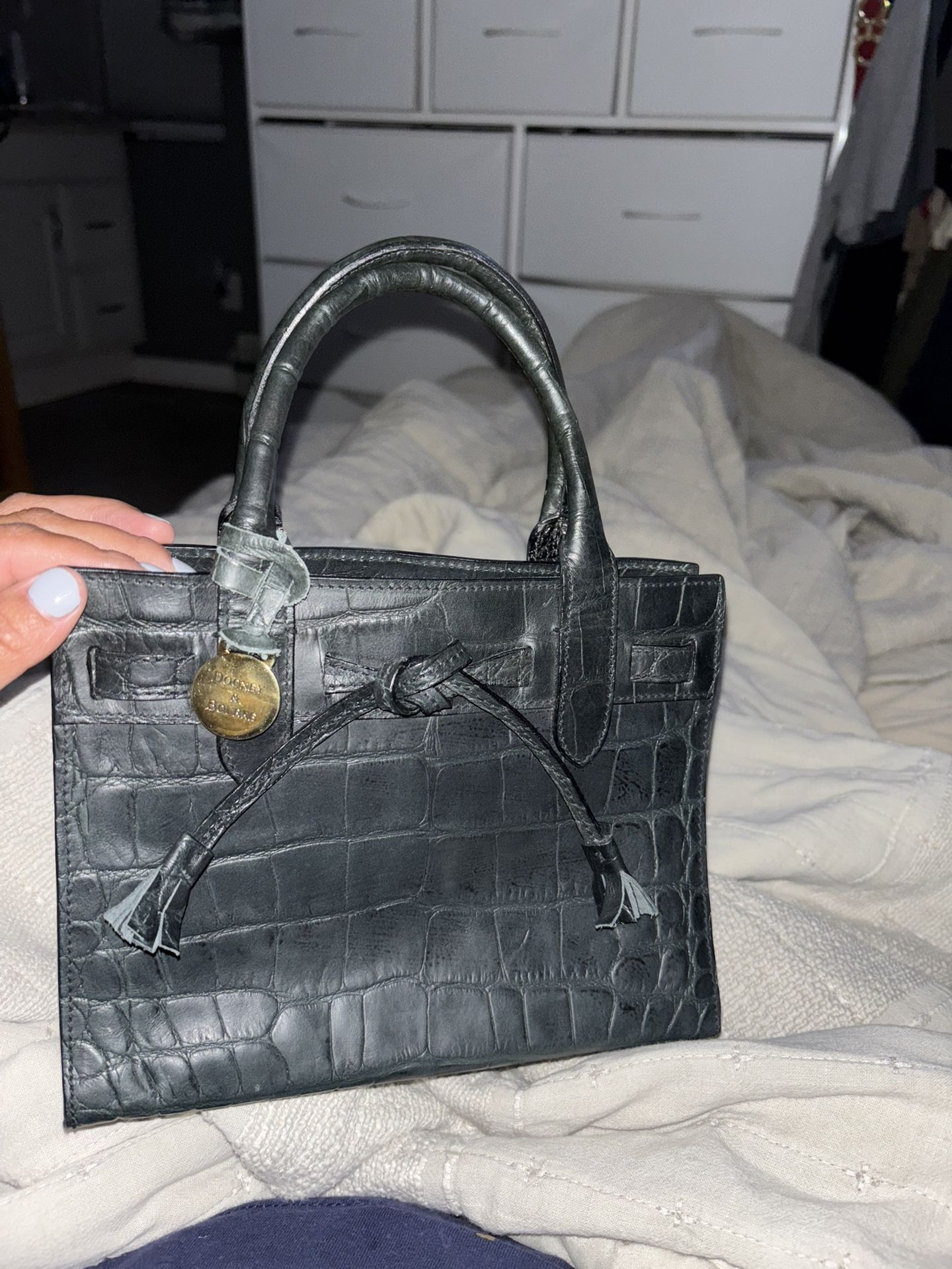Vintage Dooney & Bourke Black Crocodile Purse
