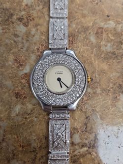 Custom Diamond Cartier Must de 21 Watch 18k Gold Band