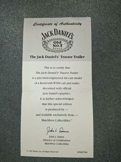 Jack Daniels diecast truck