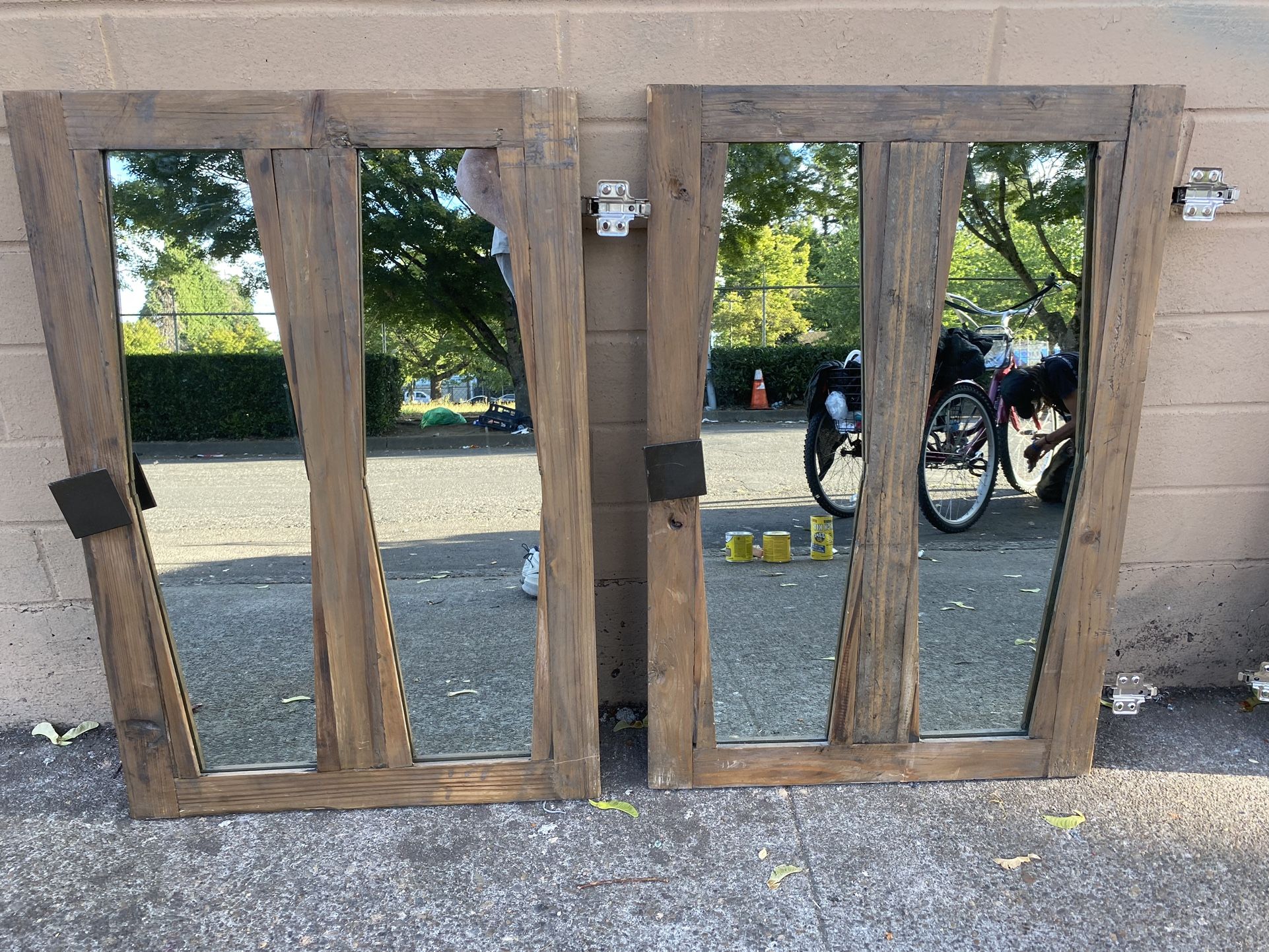 Custom Wood Cabinet Mirror Doors 