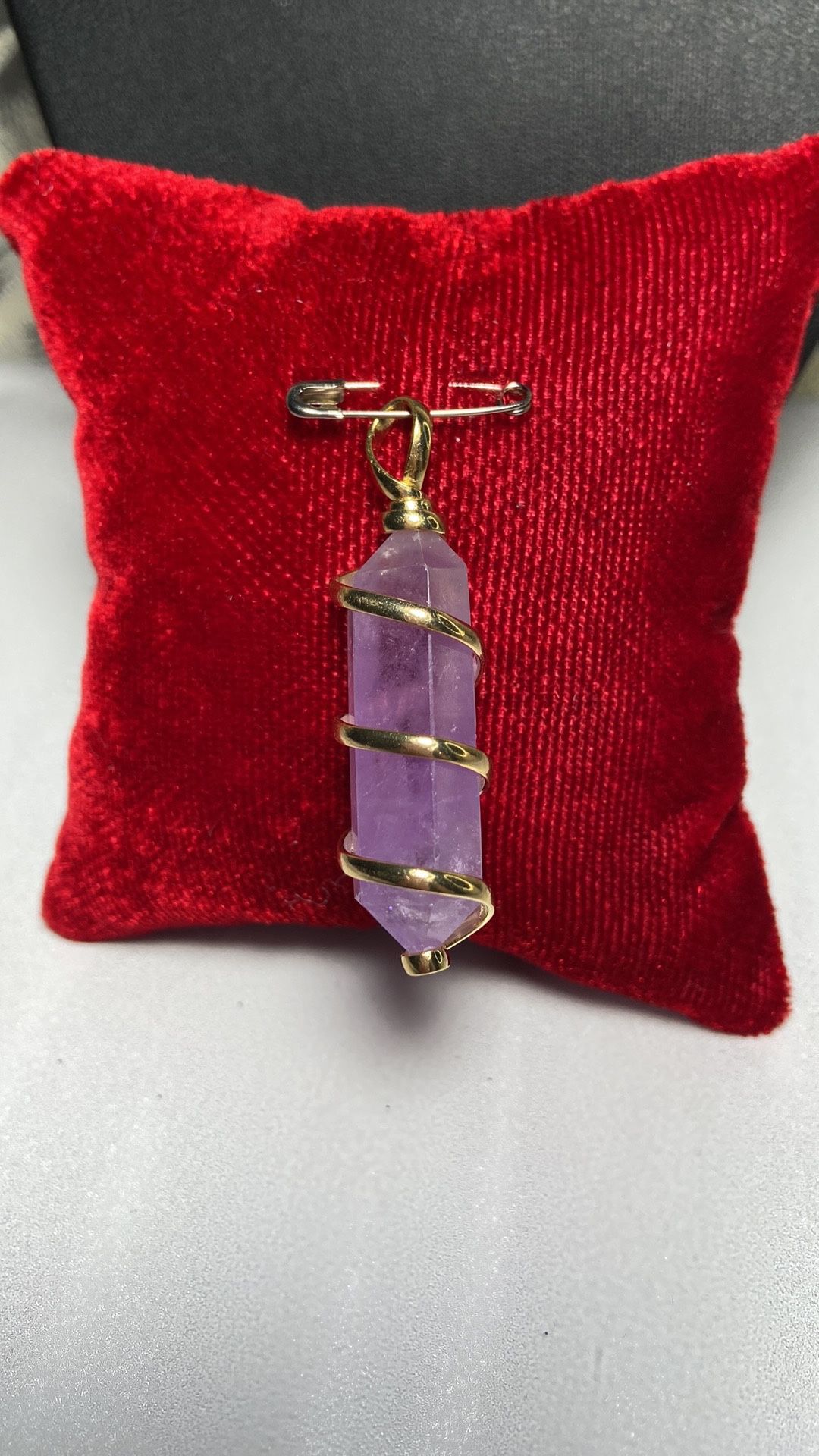 Amethyst Point Pendant in 18K Gold Plating