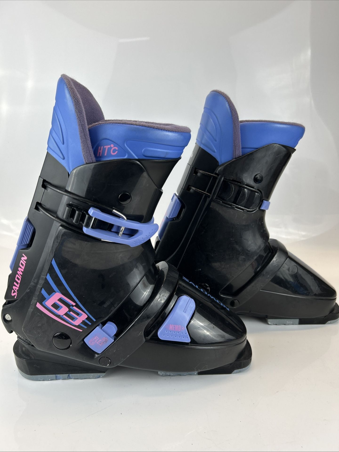 Salomon HTC 63 Vintage Black Purple Ski Boots Size 24.5 315mm