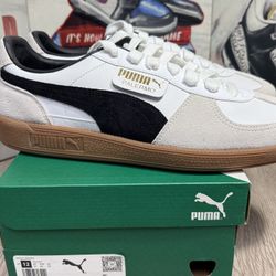New Puma Palermo Lth Leather White/Vapor Gray-Gum 396464-01 Size 12, 13