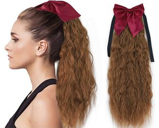 Wavy ponytail extension 20 inch gold