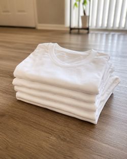 6-Pack Fruit of the Loom White Crew Neck T-Shirts Youth Large 14-16