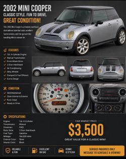 2003 Mini Cooper (it’s registered)
