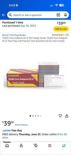 TEXES EC-6 flash cards