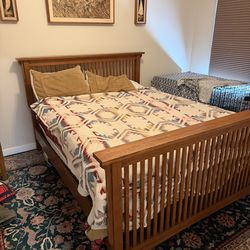 Queen Bed Frame solid wood craftsman style