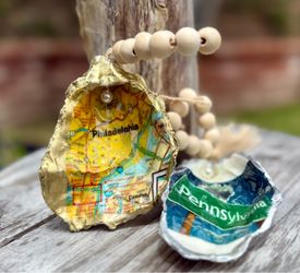 Handmade oyster shell ornaments – Philadelphia/Pennsylvania/host hostess gift