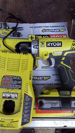 Ryobi Hammer Drill with battery and charger