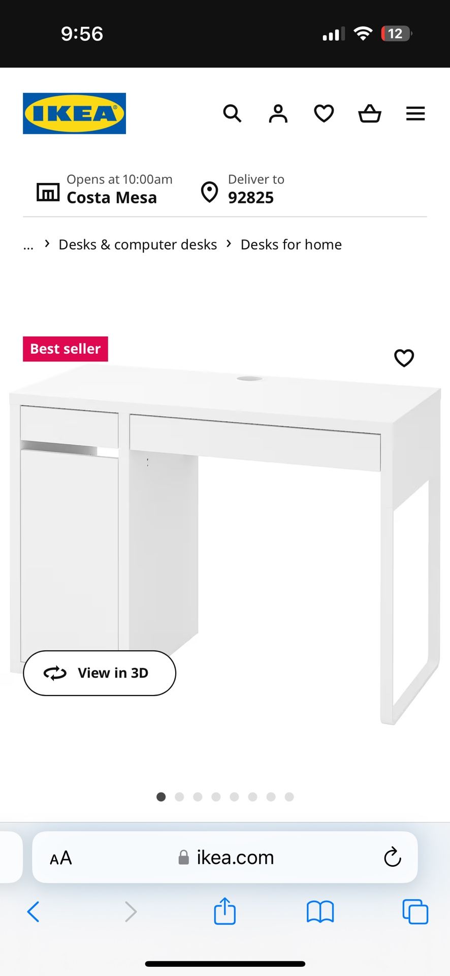 Ikea Micke Desk White