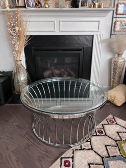 Chrome and glass tables