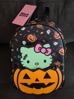 Hello Kitty Halloween Pumpkin Glow in the Dark Mini Backpack New with Tags