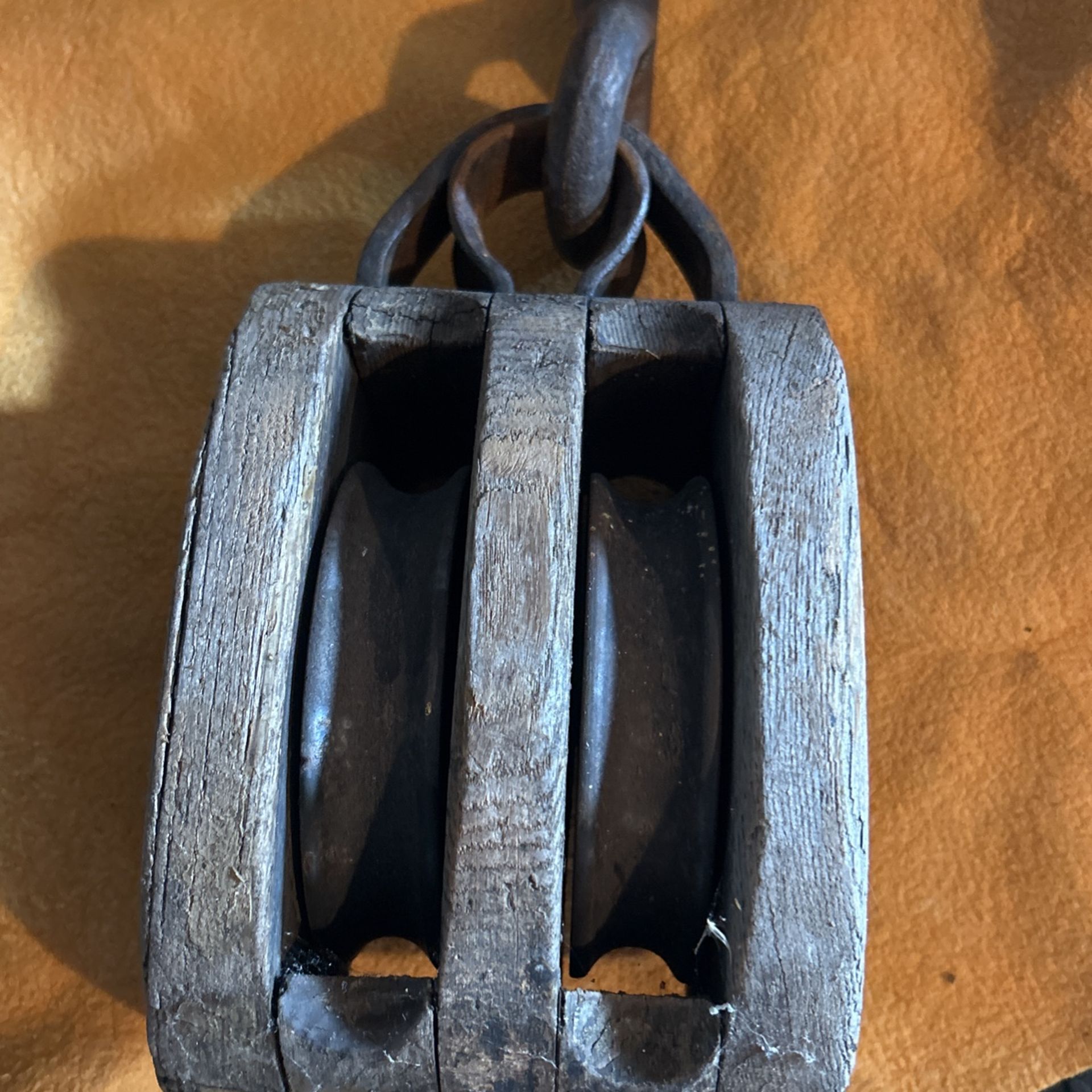 Vintage Double Wood Pulley