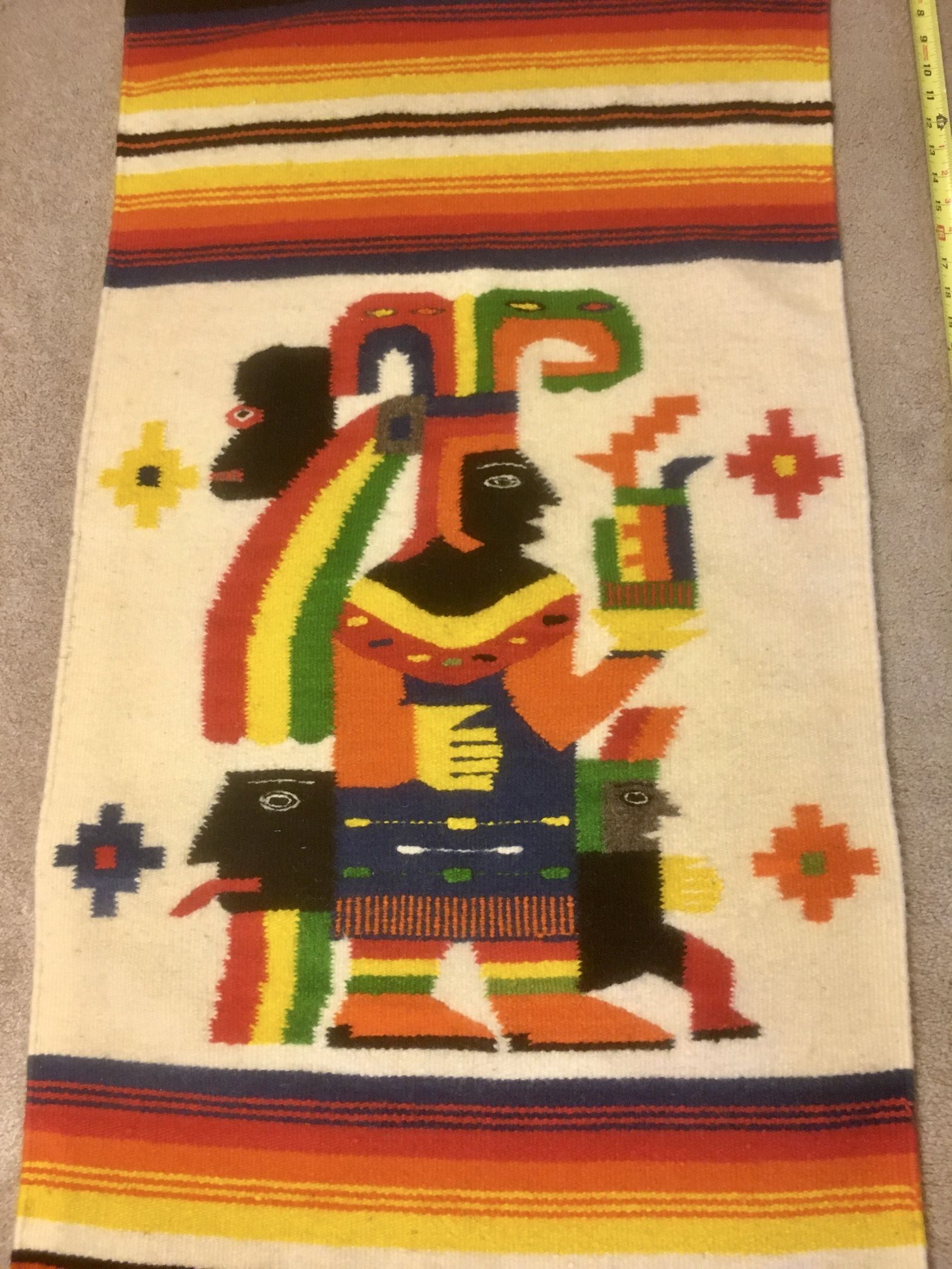 Aztec / Mayan themed Wool Tapestry