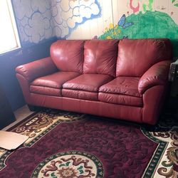 Couches Sofa And Luv Seat (terra Cotta Red)$200 For Both