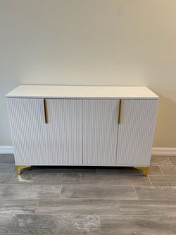 White and Gold Entry Table