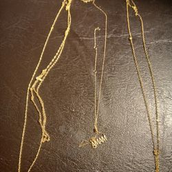 Three 14k Gold Necklaces