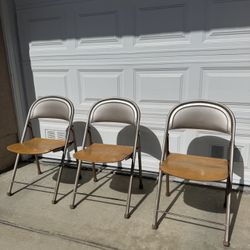 Vintage American Seating Co. Folding Chairs – Set of 3