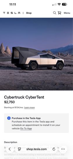 Tesla Cyber Truck Tent