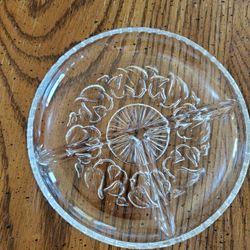 Glass Divided Leaf Design Plate.