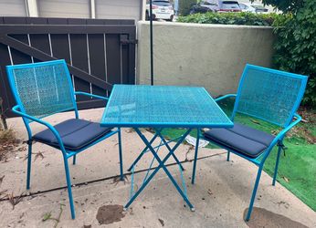 3-Piece Outdoor Metal Table & Chairs