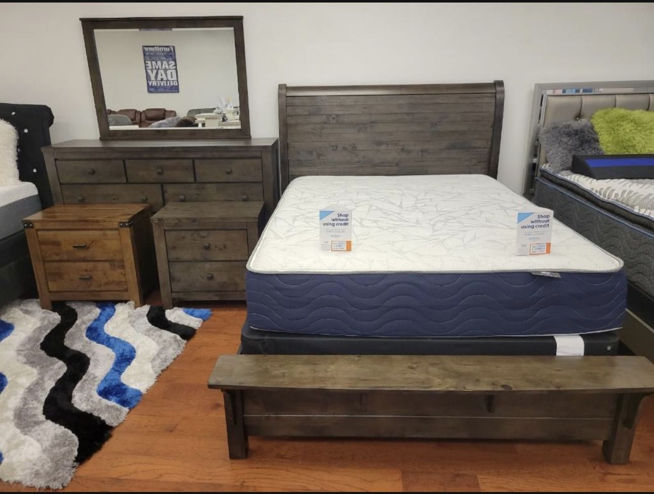 BEAUTIFUL NEW PETER QUEEN BEDROOM SET ON SALE ONLY $699. KING SET $799. IN STOCK SAME DAY DELIVERY 🚚 EASY FINANCING