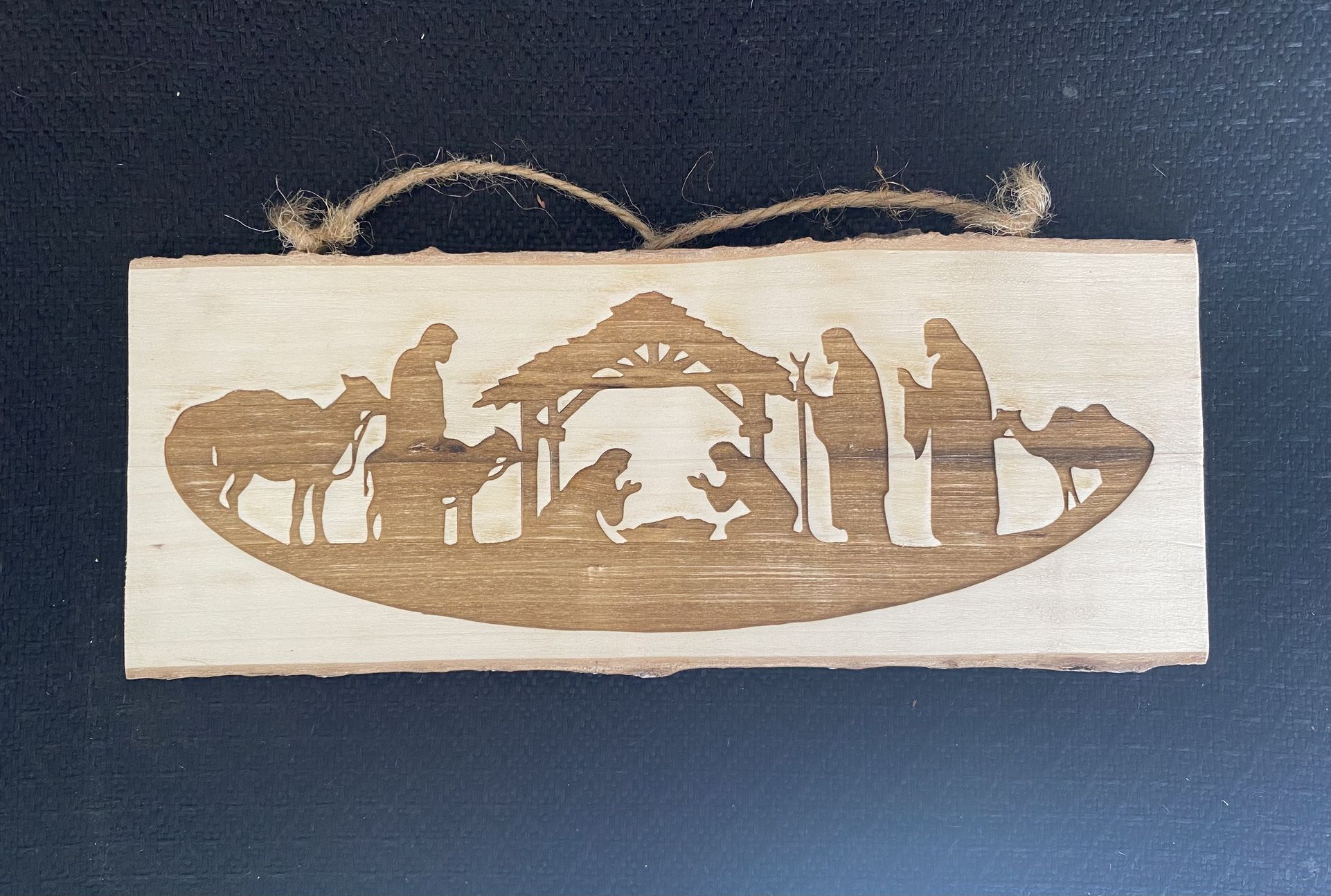 nativity laser engraving on wood 