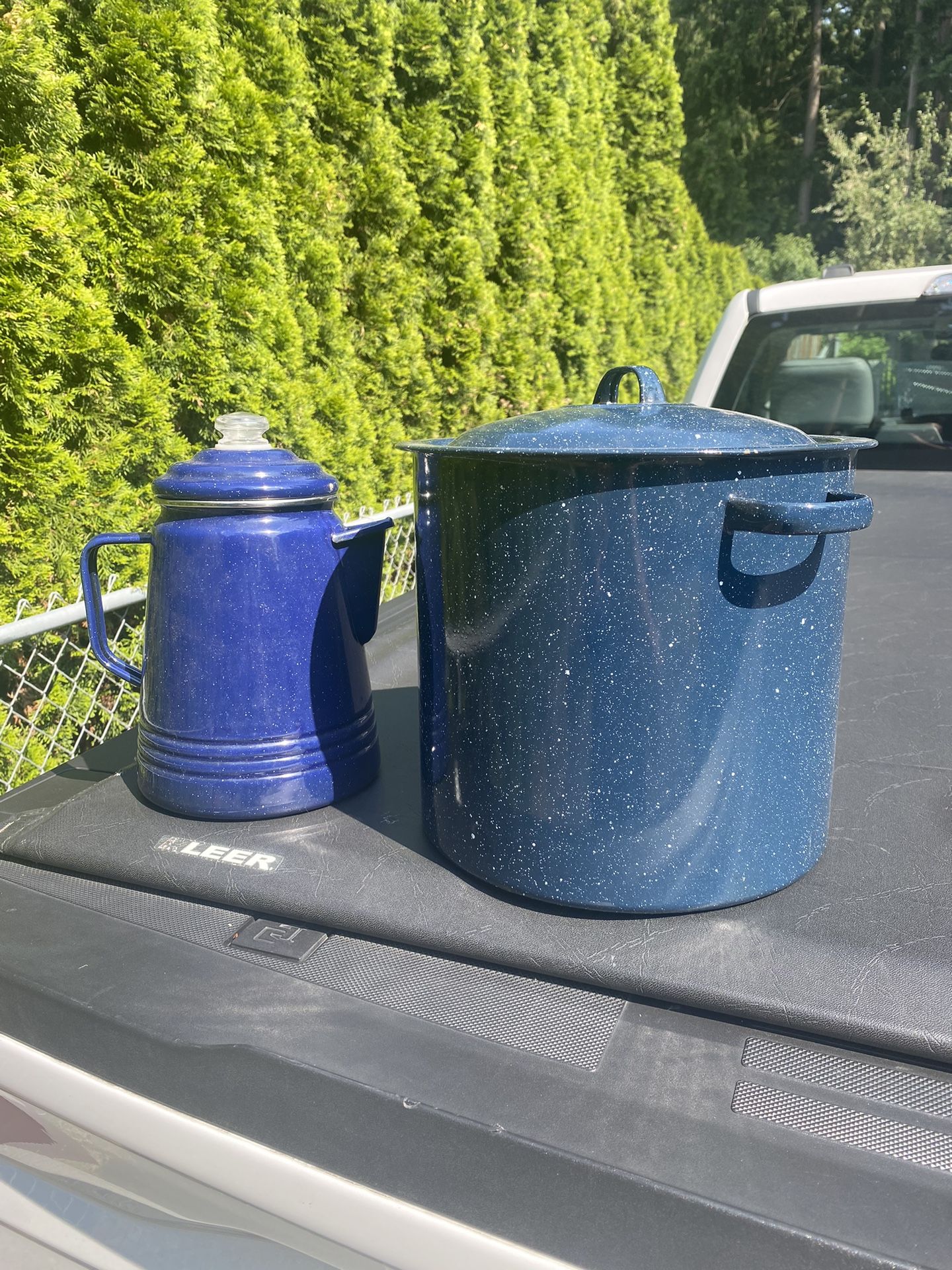 Blue Enamel Coffee & Stock Pot