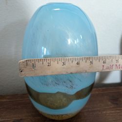 Aqua And Gold Vase