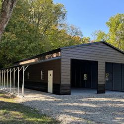 Metal Garage With Lean 