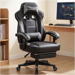 New GTPLAYER Big and Tall Heavy Duty Gaming Chair with Footrest, Game Chair 350lb Racing Style Computer Chair, Ergonomic Executive Office Chair High B