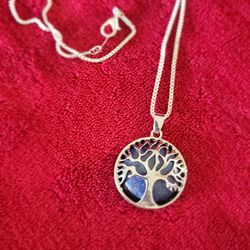 Sodalite Tree Life Pendant And Chain