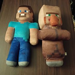 Steve and Minecraft villager