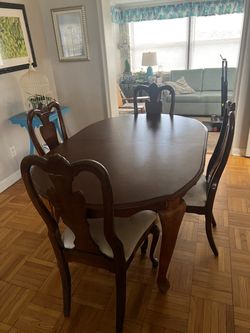 Dinning Room table 4 chairs, cherry finish