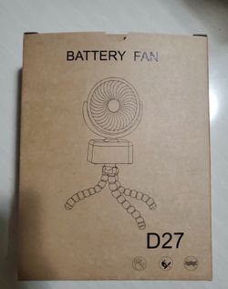 USB Operated Portable Rechargeable Tripod Clip On Fan W Night Light Multi Use 5V