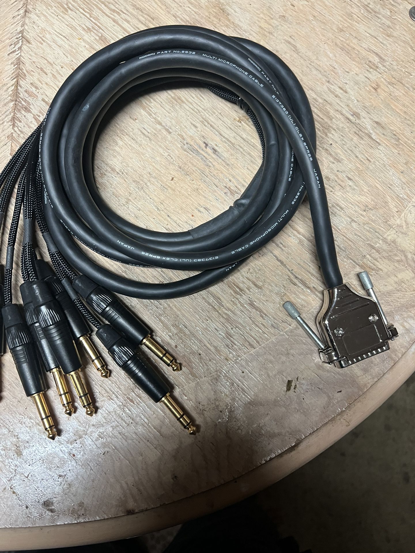 Mogami Gold GDB25TRS10 DB25 to 1/4" TRS 8 Ch Recording Snake 10 Foot
